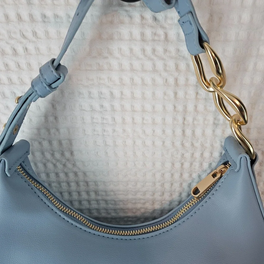 French Connection Moritz Hobo Shoulder Bag Powder Blue NWT